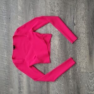 Express Hot Pink Crossover Long Sleeve Top Size XXS